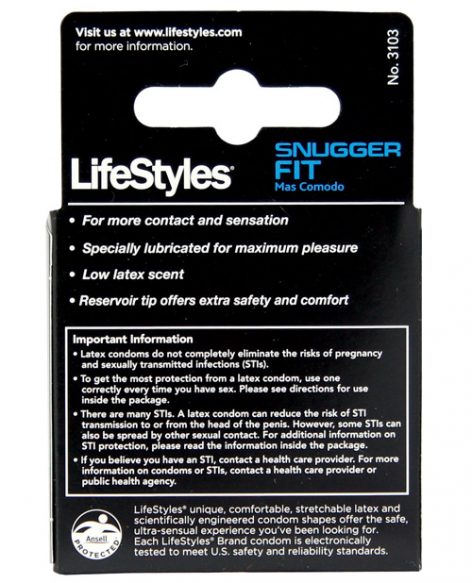 LifeStyles Snugger Fit Condoms 3 Pack