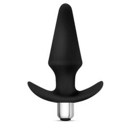 Luxe Discover Vibrating Silicone Anal Plug Black