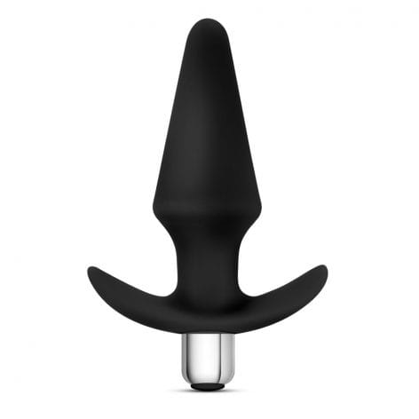 Luxe Discover Vibrating Silicone Anal Plug Black