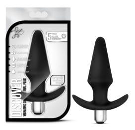 Luxe Discover Vibrating Silicone Anal Plug Black