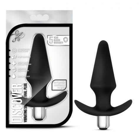 Luxe Discover Vibrating Silicone Anal Plug Black