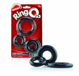 RingO X3 Cock Rings Black 3 Pack, Screaming O