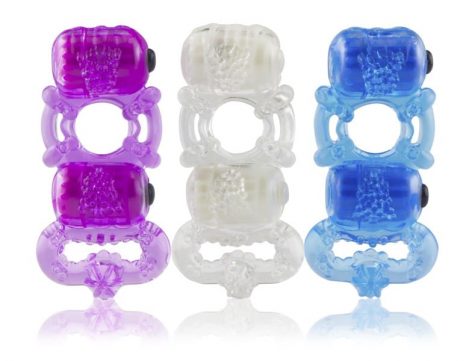 Tri-O Triple Pleasure Ring Purple Clear Blue