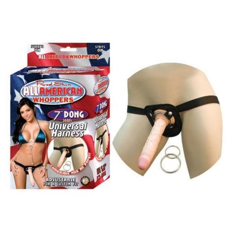 All American Whoppers 7in Dong and Universal Harness