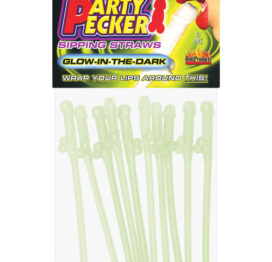 Party Pecker Sipping Straws Glow In The Dark 10 Pack