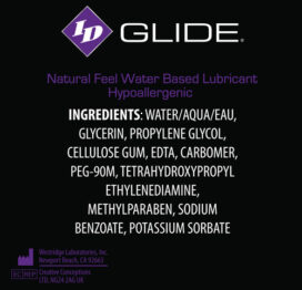 ID Glide Water Based Lubricant Ingredients