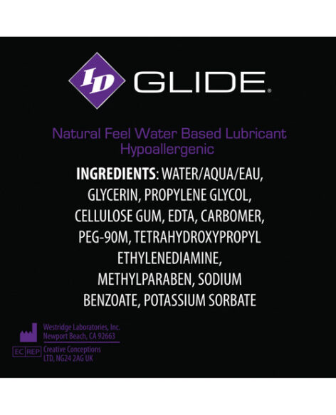 ID Glide Water Based Lubricant Ingredients