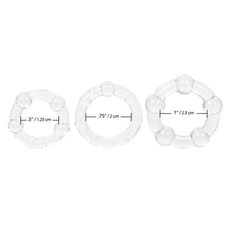 Island Rings Cockrings Clear 3 Pack, CalExotics
