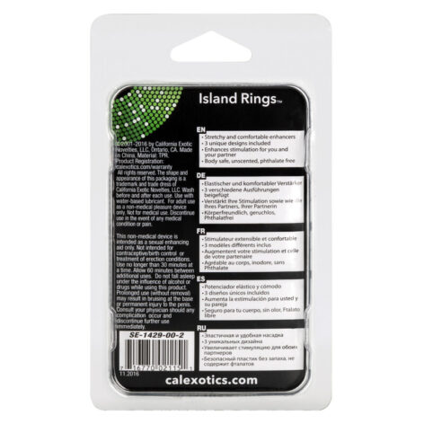 Island Rings Cockrings Clear 3 Pack, CalExotics