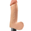 Real Feel #2 Dildo 7.25in Vibrating w/Balls Beige, Pipedream