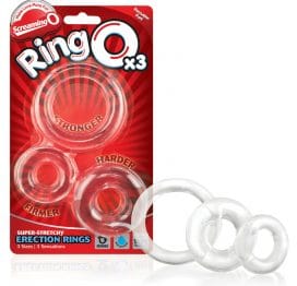 RingO X3 Clear Cock Rings 3 Pack