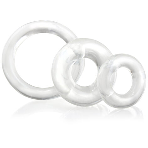 RingO X3 Clear Cock Rings 3 Pack, Screaming O