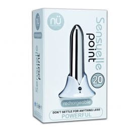 Sensuelle Point Rechargeable Bullet Vibrator, Silver