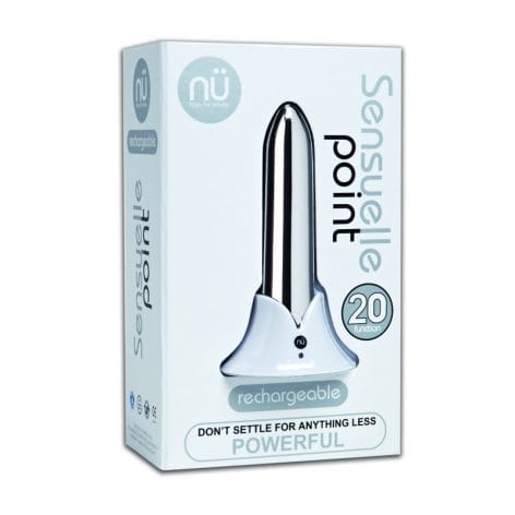 Sensuelle Point Rechargeable Bullet Vibrator, Silver