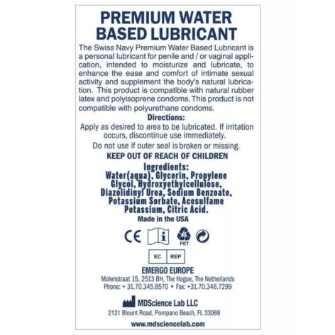 Swiss Navy Water Based Lubricant 2oz (59ml)