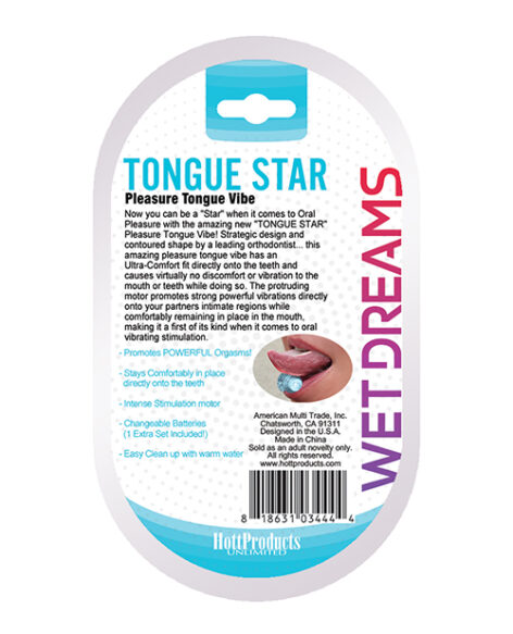 Tongue Star Pleasure Tongue Vibe Blue, Wet Dreams