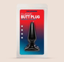 Classic Butt Plug Smooth Medium Black, Doc Johnson