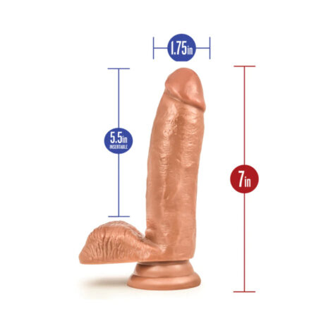 Manny The Fireman Dildo Loverboy 7in w/Balls Brown, Blush