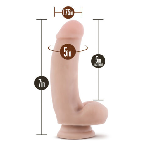 Pizza Boy Dildo Loverboy 7in w/Balls Beige, Blush