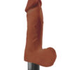 Real Feel #2 Dildo 7.25in Vibrating w/Balls Brown