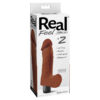 Real Feel #2 Dildo 7.25in Vibrating w/Balls Brown, Pipedream