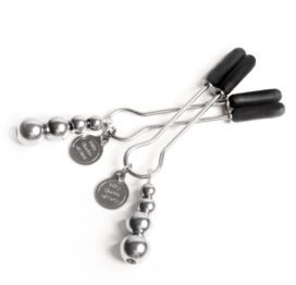 The Pinch Adjustable Nipple Clamps Silver, Fifty Shades
