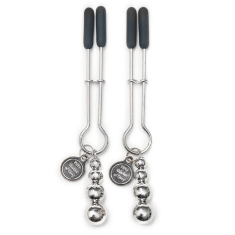 The Pinch Adjustable Nipple Clamps Silver, Fifty Shades