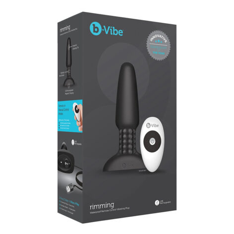 b-Vibe Rimming Anal Plug w/Rotating Beads Black Silicone