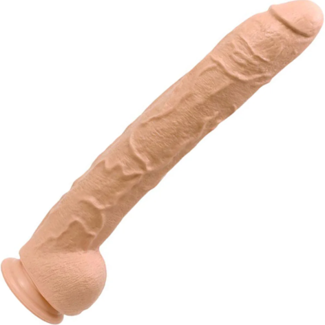 Dick Rambone Dildo 17" w/Balls Beige, Doc Johnson