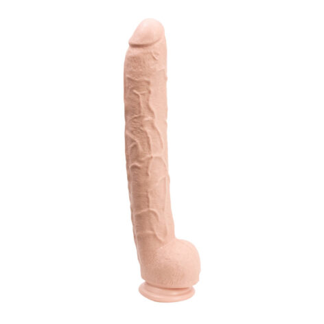 Dick Rambone Dildo 17in w/Balls Beige, Doc Johnson