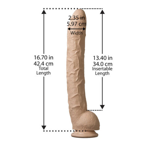 Dick Rambone Dildo 17in w/Balls Beige, Doc Johnson