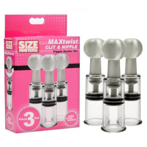 Max Twist Clit & Nipple Triple Sucker Set, Size Matters