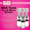 Max Twist Clit & Nipple Triple Sucker Set, Size Matters