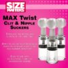 Max Twist Clit & Nipple Triple Sucker Set, Size Matters