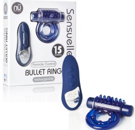 Sensuelle Remote Control Bullet Ring Blue