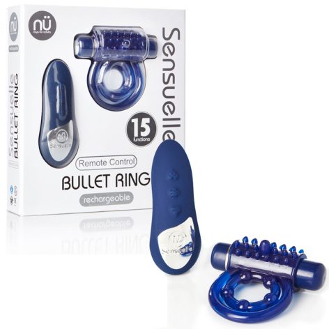 Sensuelle Remote Control Bullet Ring Blue