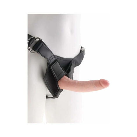 King Cock Strap On Harness & 7in Dildo Beige, Pipedream