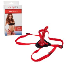 Red Rider Strap-On Harness & 7in Curved Dildo, CalExotics