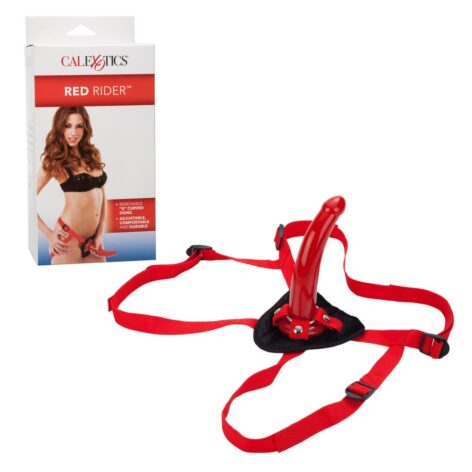 Red Rider Strap-On Harness & 7in Curved Dildo, CalExotics