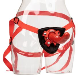 Red Rider Strap-On Harness & 7in Curved Dildo, CalExotics