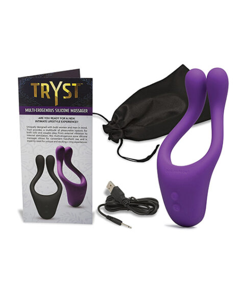 Tryst Multi Erogenous Silicone Massager Purple, Doc Johnson