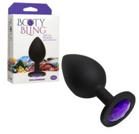 Booty Bling Butt Plug Large Purple/Black, Doc Johnson