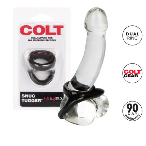 Colt Snug Tugger Dual Support Cock Ring Black, CalExotics