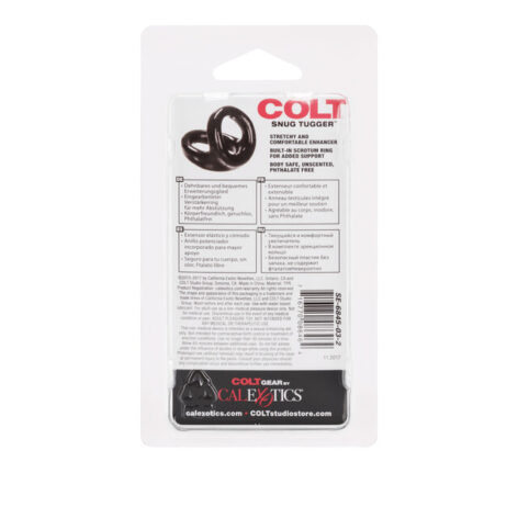 Colt Snug Tugger Dual Support Cock Ring Black, CalExotics