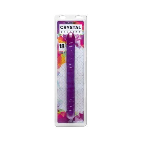 Crystal Jellies Double Dong 18in Purple, Doc Johnson