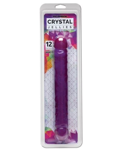 Crystal Jellies Jr. Double Dong 12in Purple, Doc Johnson