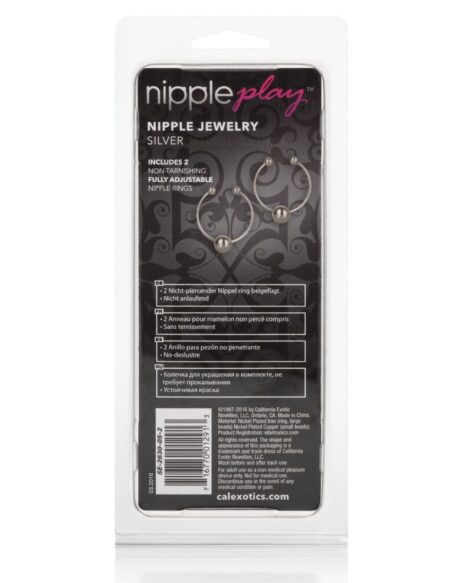 Nipple Play Jewelry Rings Silver, CalExotics