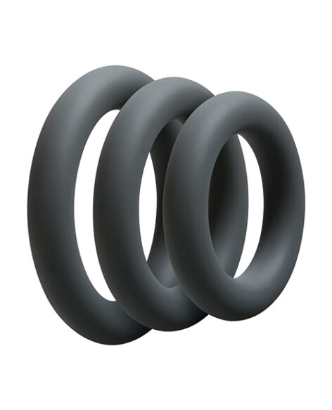 OptiMale 3 C-Ring Set Thick Silicone Slate Gray, Doc Johnson