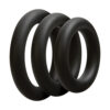 OptiMale 3 Cock Ring Set Thick Black Silicone, Doc Johnson
