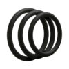 OptiMale 3 Cock Ring Set Thin Black Silicone, Doc Johnson